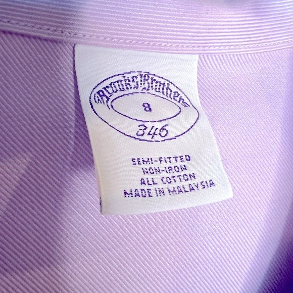 301. Brooks Bros. Semi-Fitted Non-Iron Lavender Women's Top Size 8 - Picture 4 of 8